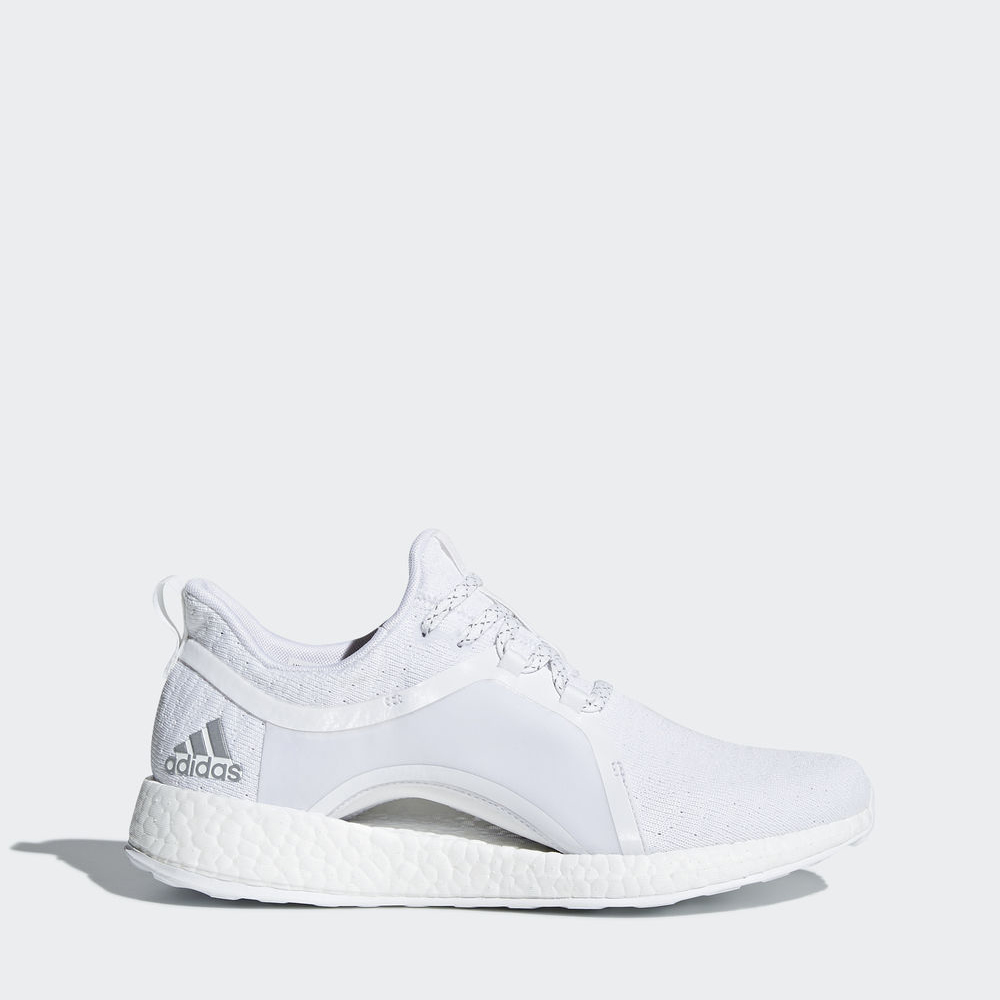 Adidas Pureboost X - παπουτσια για τρεξιμο γυναικεια - Ασπρα/Ασημι Μεταλλικός/Μαυρα,Μέγεθος: EU 36 –